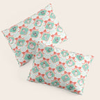 Christmas Dogs Festive Furry Holiday Ornaments Damask Pastel Green Pillow Sham Gallery Image 3