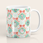 Christmas Dogs Festive Furry Holiday Ornaments Damask Pastel Green Coffee Mug Gallery Image 1