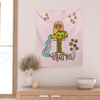 Age of Aquarius zodiac art by surfy birdy Wall Tapestry Gallery Image 2