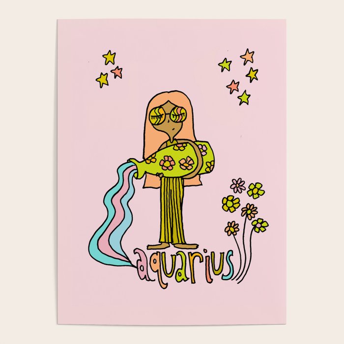 Age of Aquarius zodiac art by surfy birdy Poster Gallery Image 4