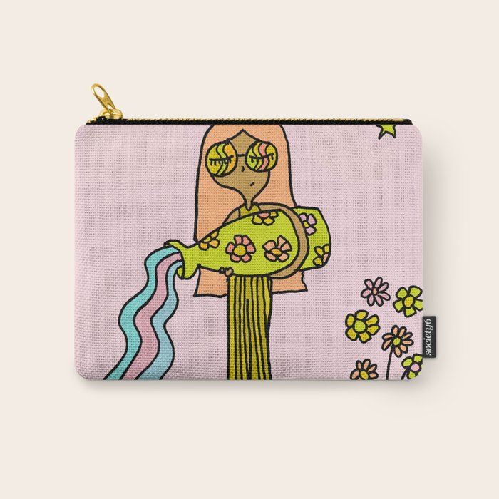 Age of Aquarius zodiac art by surfy birdy Carry All Pouch Gallery Image 1