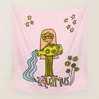 Age of Aquarius zodiac art by surfy birdy Wall Tapestry Gallery Image 4