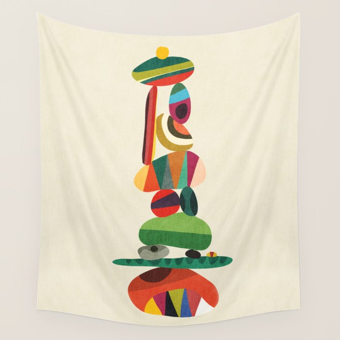 Totem - balanced pebbles Wall Tapestry Gallery Image 4