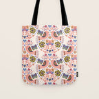 Folk Birds - Vintage Color Tote Bag Gallery Image 1