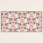 Folk Birds - Vintage Color Desk Mat Gallery Image 3