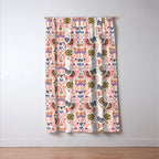 Folk Birds - Vintage Color Window Curtain Gallery Image 3