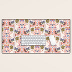 Folk Birds - Vintage Color Desk Mat Gallery Image 1