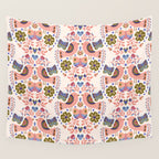 Folk Birds - Vintage Color Wall Tapestry Gallery Image 4