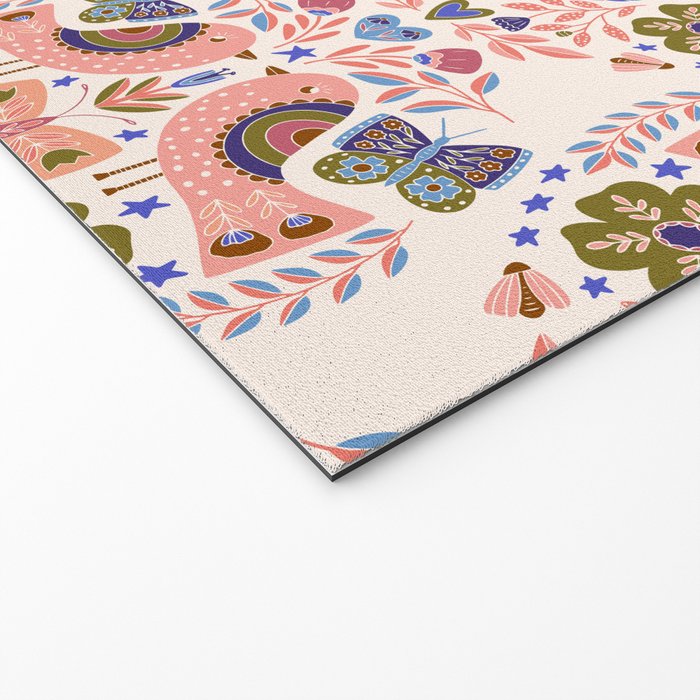 Folk Birds - Vintage Color Welcome Mat Gallery Image 2