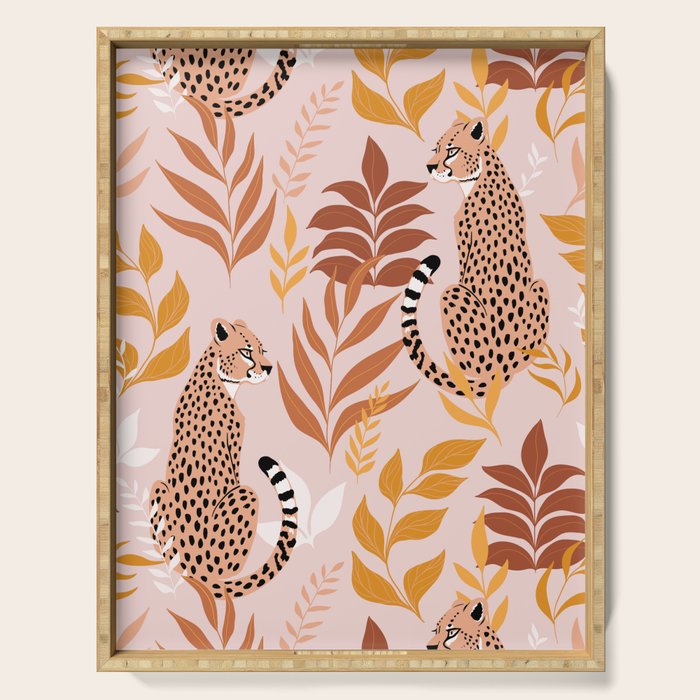 Summer Cheetah Pattern I - Terracotta  Serving Tray Gallery Image 1