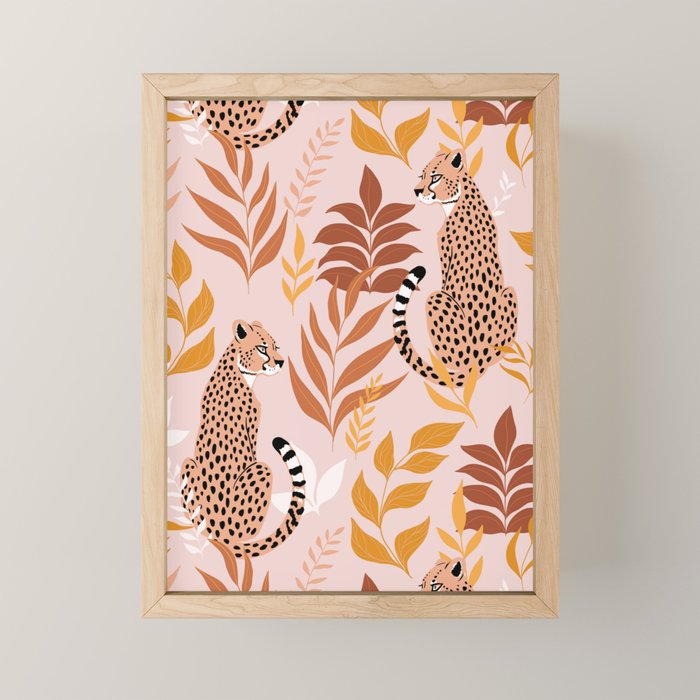 Summer Cheetah Pattern I - Terracotta  Mini Art Print Gallery Image 1