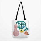 Flowers In Pink Vase Tote Bag Gallery Image 2