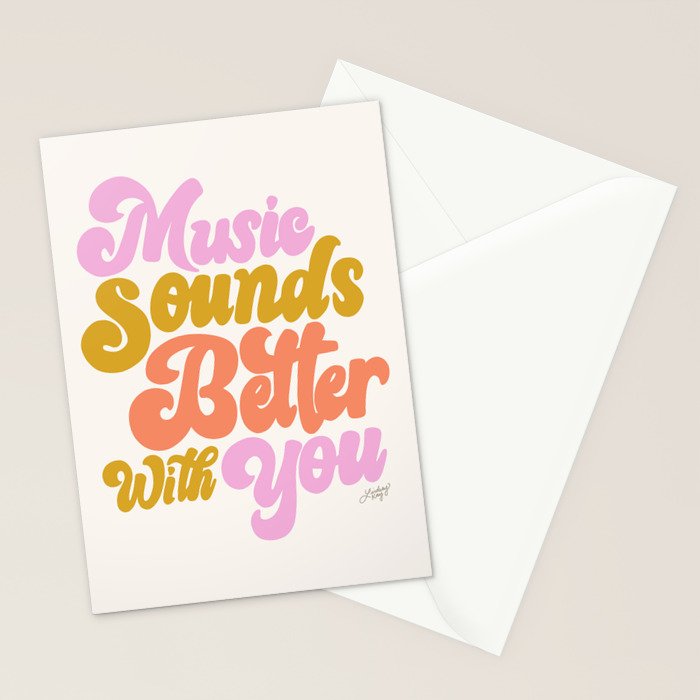 Music Sounds Better With You Stationery Card Gallery Image 2