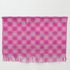 Checkered Blur Hot Pink Blurry Checkered Pattern Wall Hanging Gallery Image 1