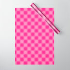Checkered Blur Hot Pink Blurry Checkered Pattern Wrapping Paper Gallery Image 1