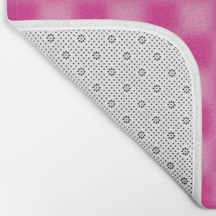 Checkered Blur Hot Pink Blurry Checkered Pattern Bath Mat Gallery Image 2