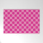 Checkered Blur Hot Pink Blurry Checkered Pattern Welcome Mat Gallery Image 1