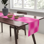 Checkered Blur Hot Pink Blurry Checkered Pattern Table Runner Gallery Image 2
