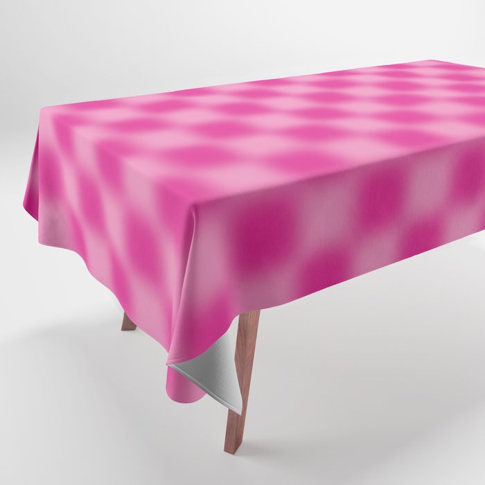 Checkered Blur Hot Pink Blurry Checkered Pattern Tablecloth Gallery Image 1