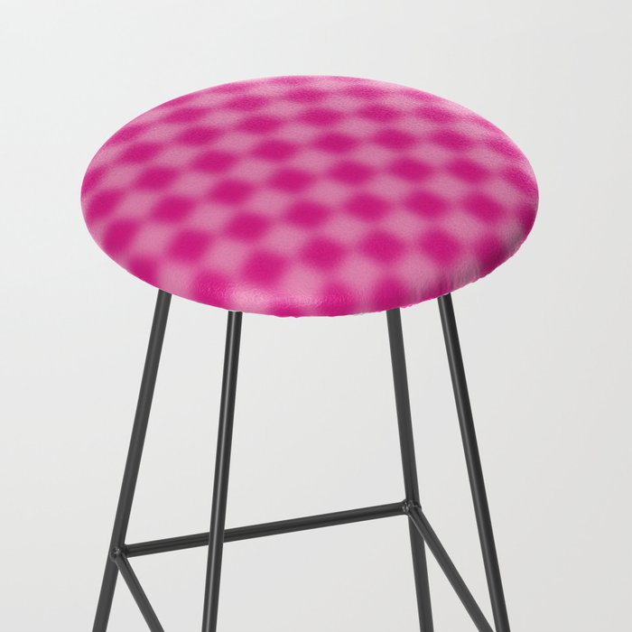 Checkered Blur Hot Pink Blurry Checkered Pattern Stool Gallery Image 2