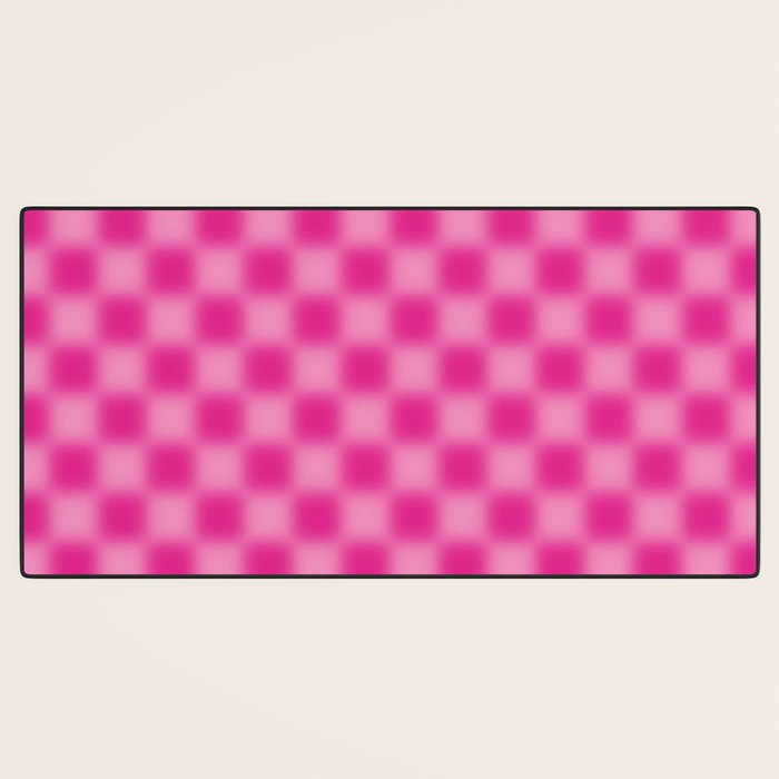 Checkered Blur Hot Pink Blurry Checkered Pattern Desk Mat Gallery Image 3