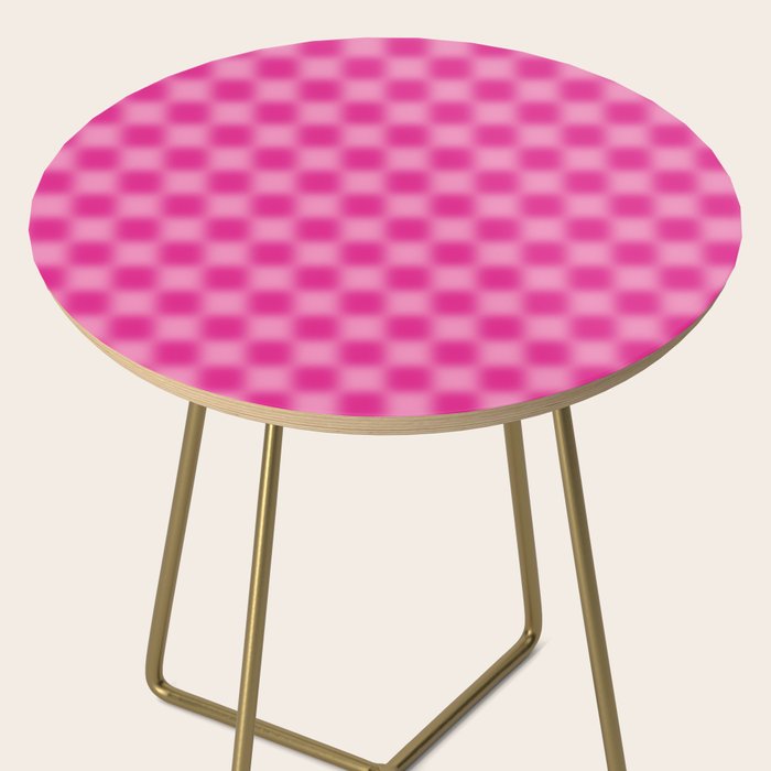 Checkered Blur Hot Pink Blurry Checkered Pattern Side Table Gallery Image 2