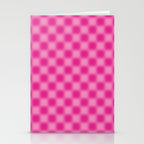 Checkered Blur Hot Pink Blurry Checkered Pattern Stationery Card Gallery Image 2