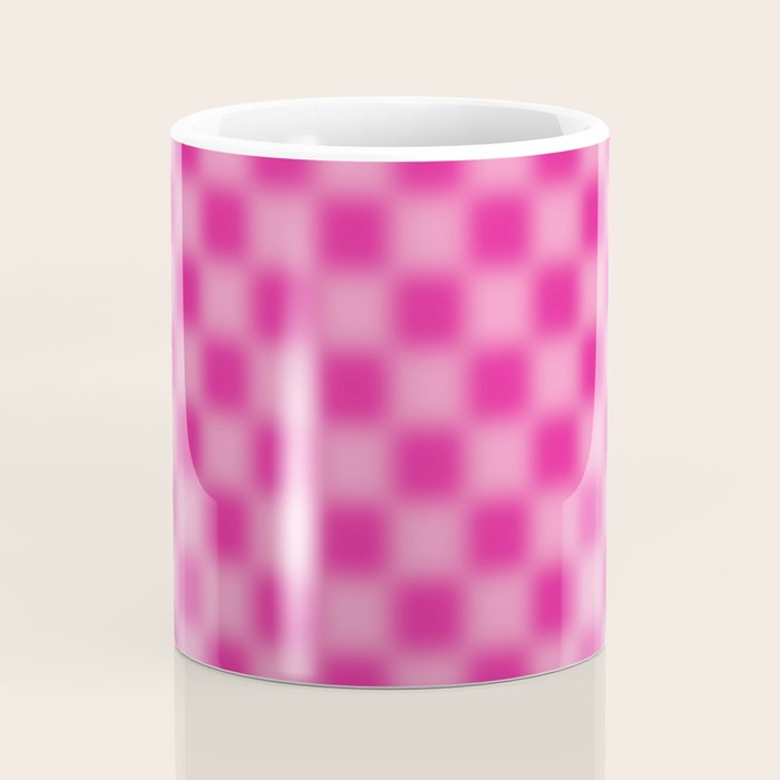 Checkered Blur Hot Pink Blurry Checkered Pattern Coffee Mug Gallery Image 4