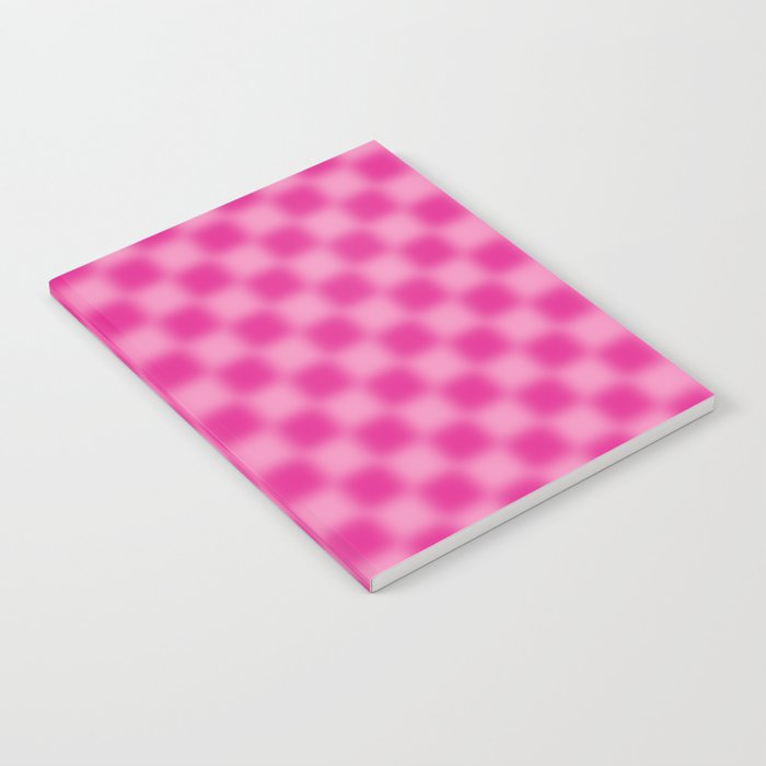 Checkered Blur Hot Pink Blurry Checkered Pattern Notebook Gallery Image 2