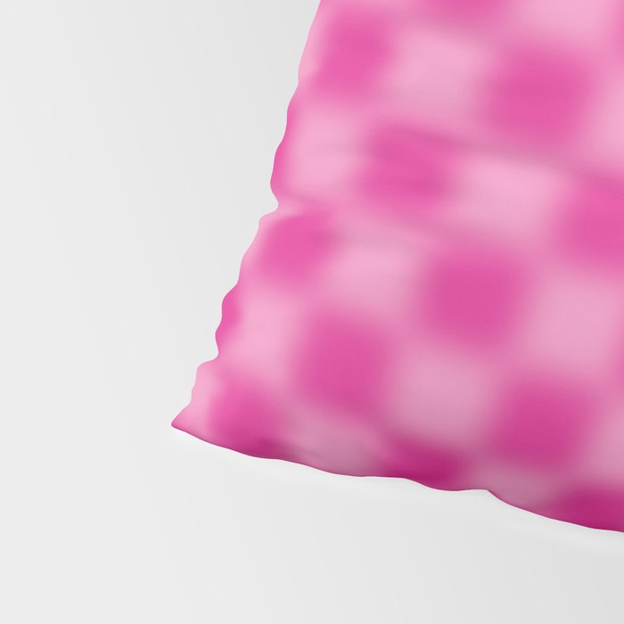 Checkered Blur Hot Pink Blurry Checkered Pattern Pillow Sham Gallery Image 4
