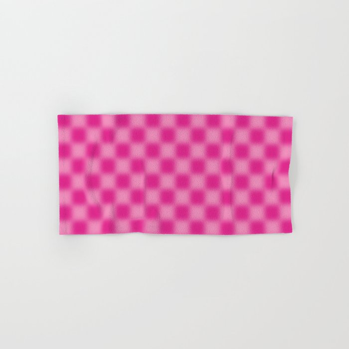 Checkered Blur Hot Pink Blurry Checkered Pattern Bath Towel Gallery Image 1