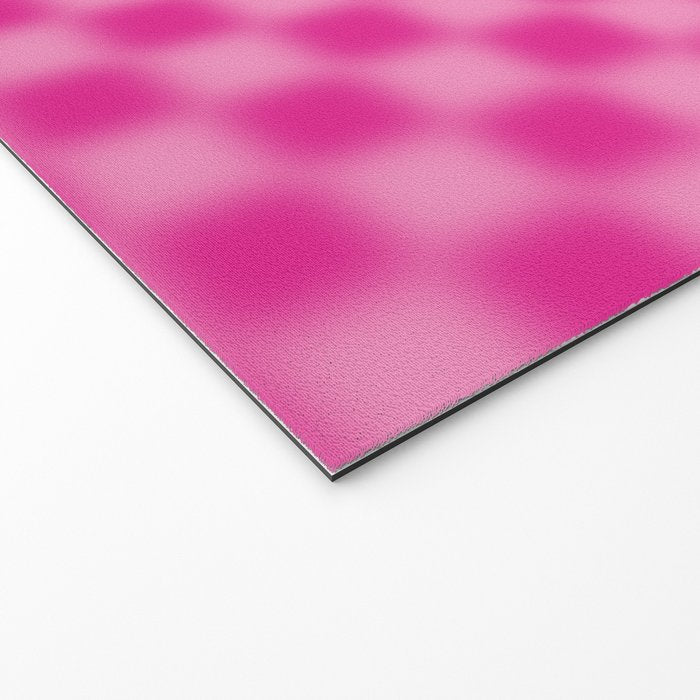 Checkered Blur Hot Pink Blurry Checkered Pattern Welcome Mat Gallery Image 2