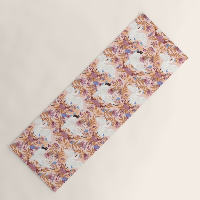 Elegant Swans in Bloom Yoga Mat Gallery Image 1