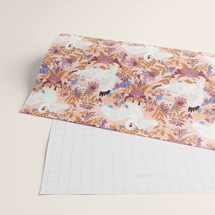 Elegant Swans in Bloom Wrapping Paper Gallery Image 2