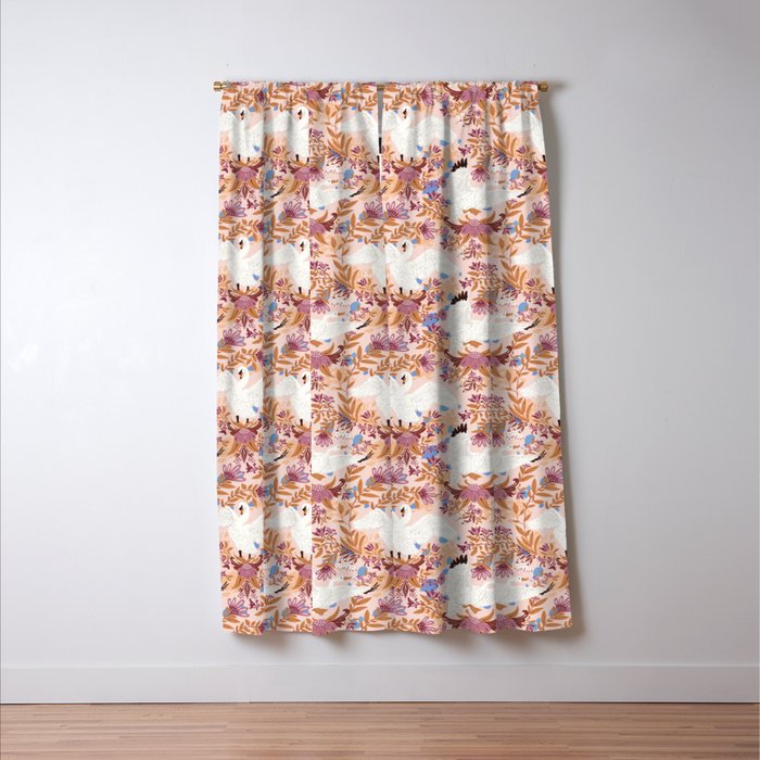 Elegant Swans in Bloom Window Curtain Gallery Image 3
