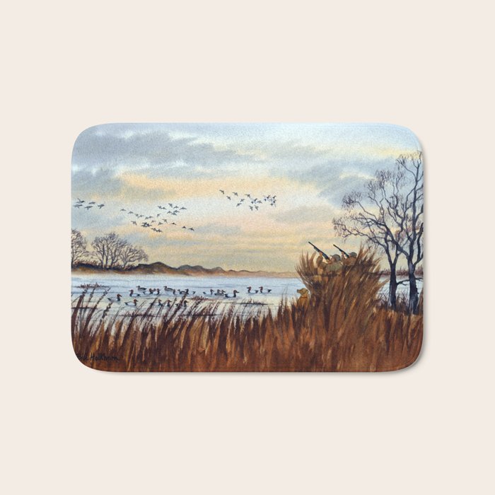 Duck Hunting Season Begins For The Canvasback Bath Mat Gallery Image 1