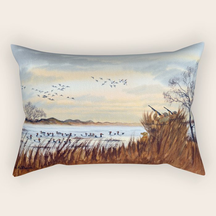 Duck Hunting Season Begins For The Canvasback Rectangular Pillow Gallery Image 2