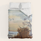 Duck Hunting Season Begins For The Canvasback Duvet Cover Gallery Image 6
