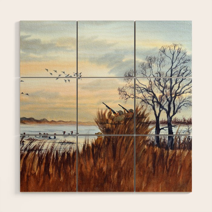Duck Hunting Season Begins For The Canvasback Wood Wall Art Gallery Image 1