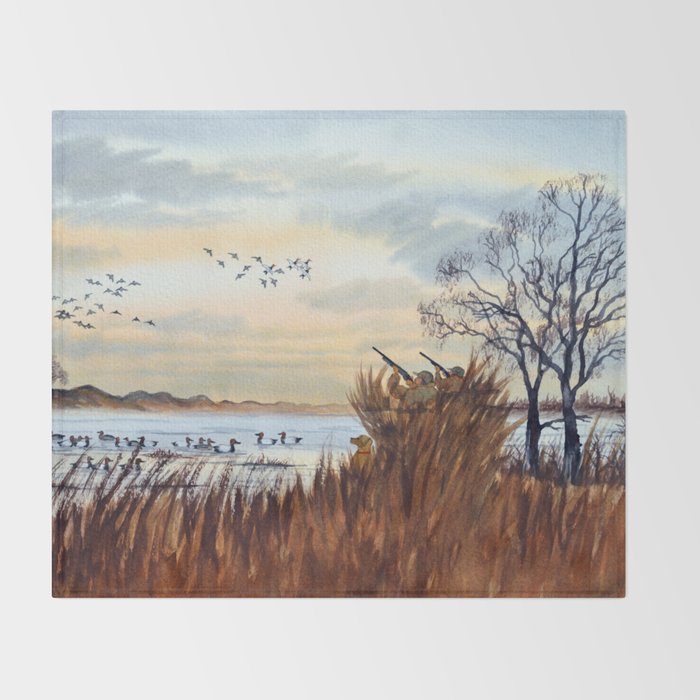 Duck Hunting Season Begins For The Canvasback Throw Blanket Gallery Image 2