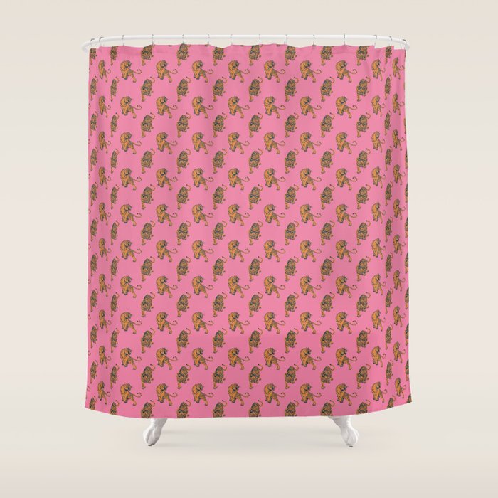 tiger print pink Shower Curtain Gallery Image 1