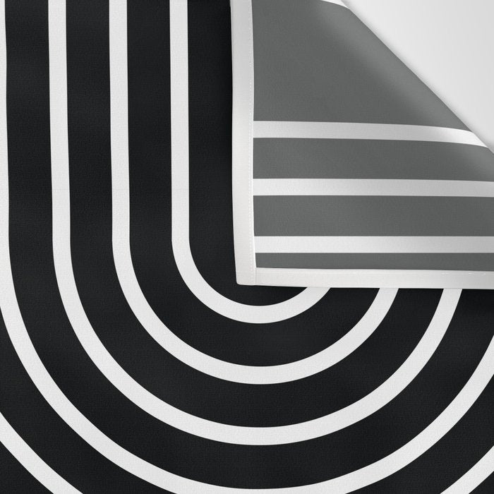 Mid Century Modern Geometric 191 in White and Black Wall Tapestry Gallery Image 3