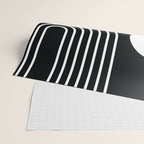 Mid Century Modern Geometric 191 in White and Black Wrapping Paper Gallery Image 2