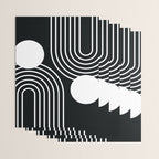 Mid Century Modern Geometric 191 in White and Black Wrapping Paper Gallery Image 3
