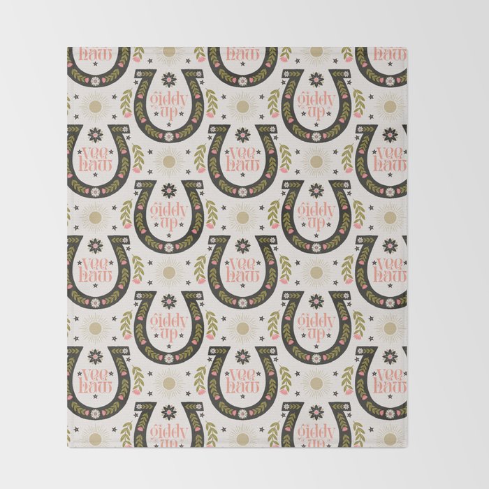 Yee Haw Horseshoe Throw Blanket Gallery Image 2