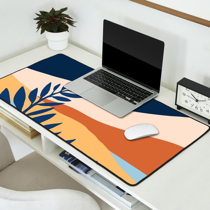 Moon and Night Bloomer Mountain Landscape Desk Mat Gallery Image 2