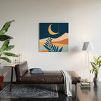 Moon and Night Bloomer Mountain Landscape Wood Wall Art Gallery Image 2