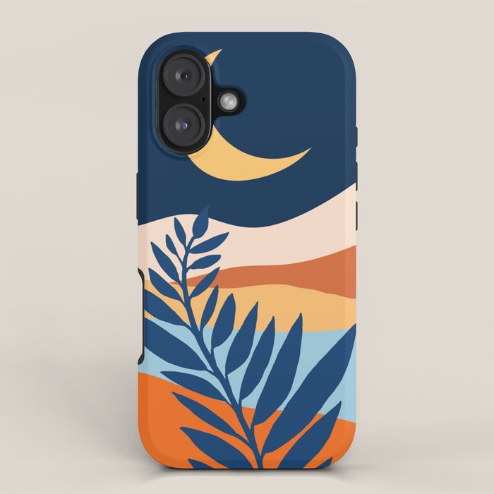 Moon and Night Bloomer Mountain Landscape iPhone Case Gallery Image 1