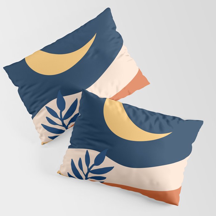 Moon and Night Bloomer Mountain Landscape Pillow Sham Gallery Image 3