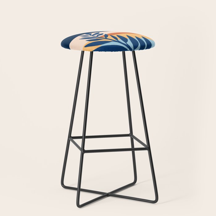 Moon and Night Bloomer Mountain Landscape Stool Gallery Image 1